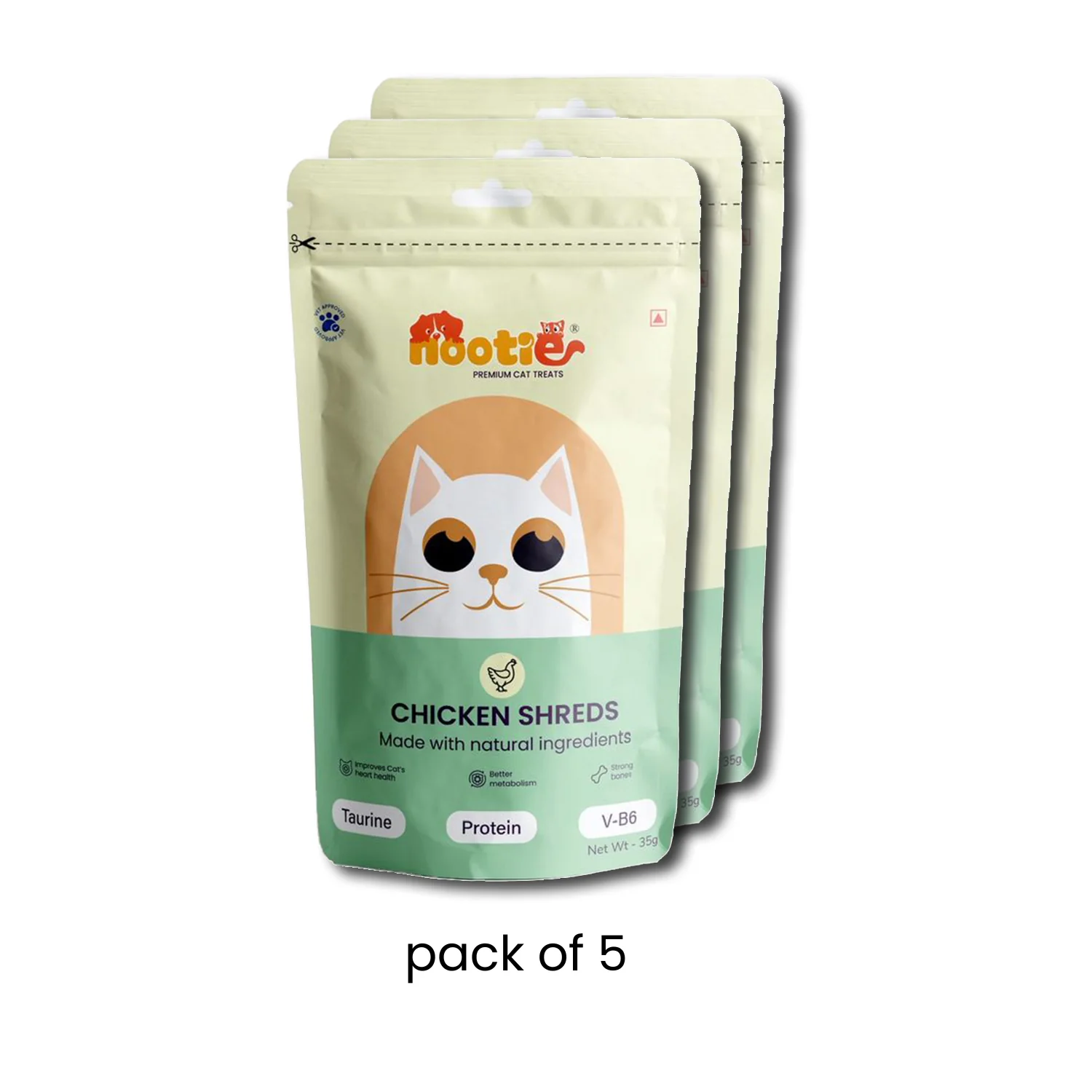 Nootie Premium Cat Treats – Chicken Shreds | High-Protein, Taurine-Rich Natural Cat Treats for Heart, Metabolism & Bone Health (35g) - Image 9