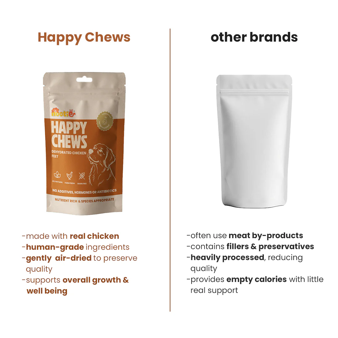 Nootie Happy Chews – Dehydrated Chicken Feet Dog Treats (80g) | Natural, Protein-Rich Chew for Joint & Dental Health - Image 6