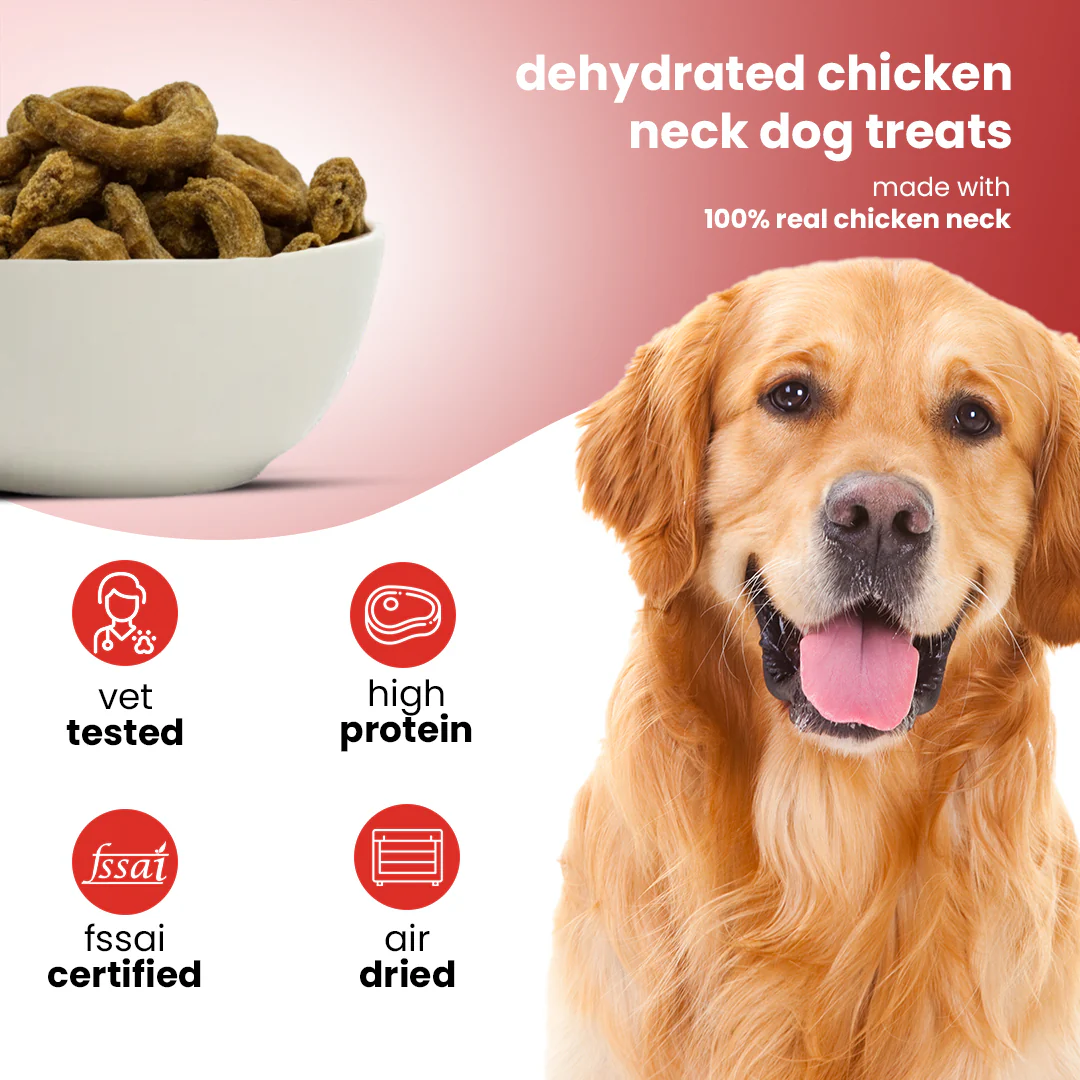 Nootie Happy Chews – Dehydrated Chicken Neck Dog Treats (80g) | All-Natural, High-Protein, Crunchy Snack - Image 3