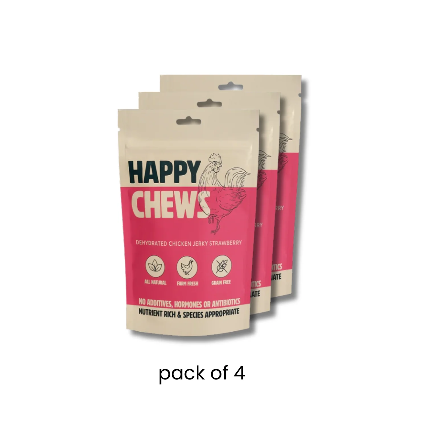 Nootie Happy Chews – Dehydrated Chicken Jerky Strawberry Dog Treats (50g) | All-Natural, Grain-Free Protein Snack - Image 15