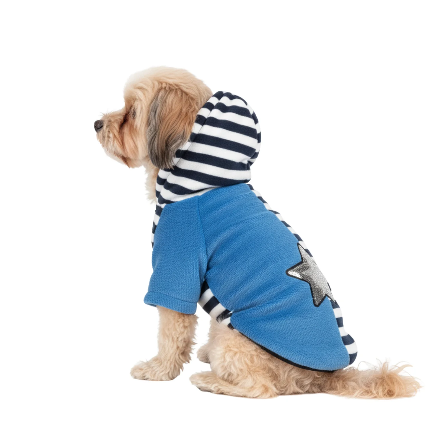 Nootie Winter Double Layer Jumpsuit with Hoodie for Dogs | Blue-White | Warm, Soft & Lightweight - Image 6