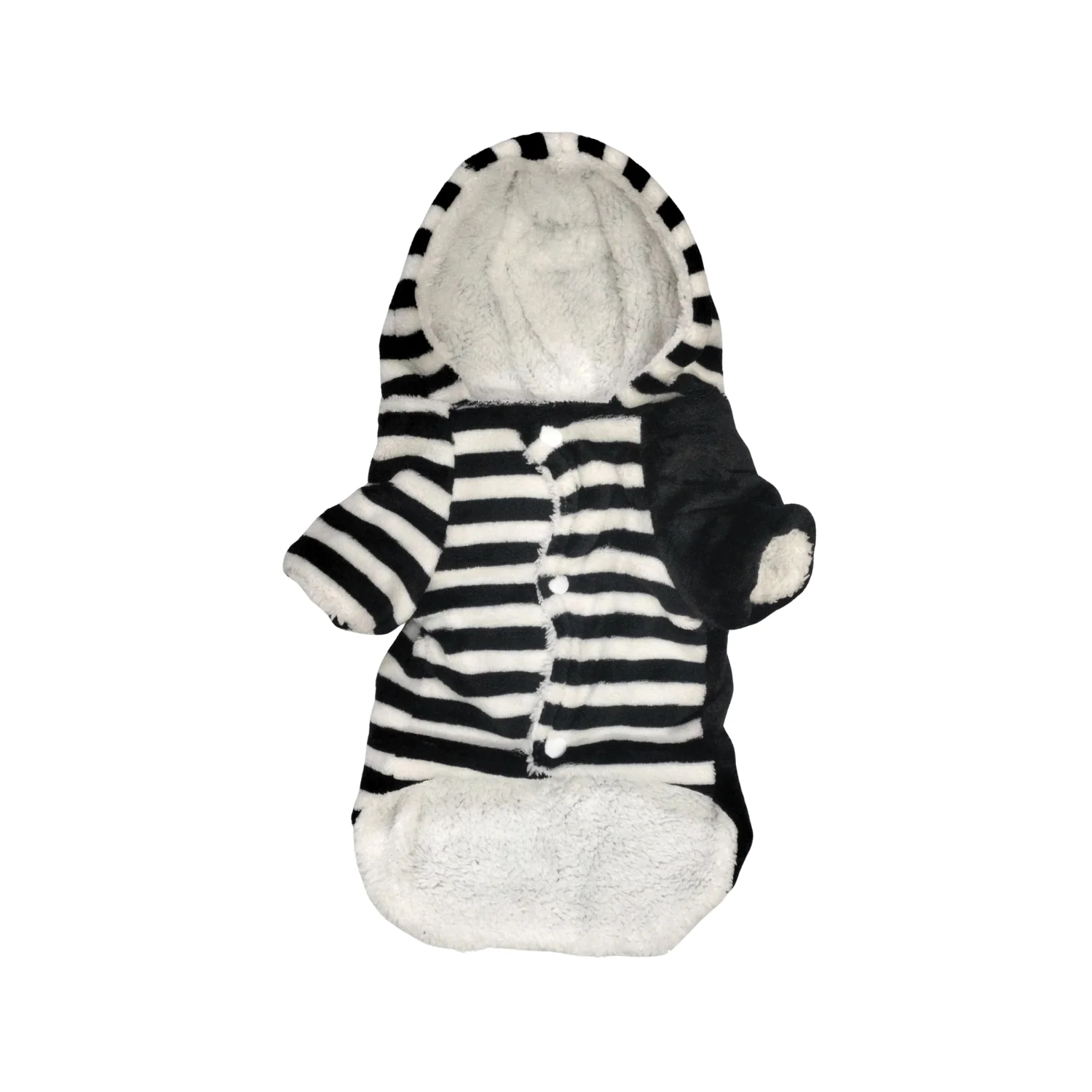 Nootie Winter Double Layer Jumpsuit with Hoodie for Dogs | Black-White | Warm, Soft & Lightweight - Image 2