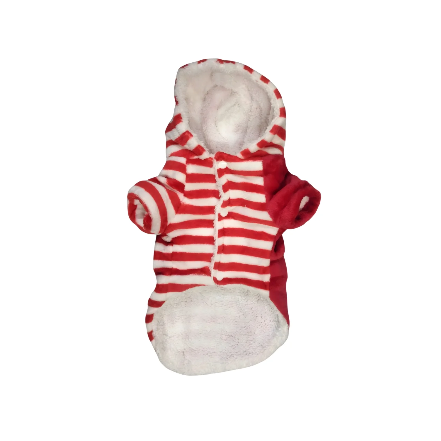 Nootie Winter Double Layer Jumpsuit with Hoodie for Dogs | Red-White | Warm, Soft & Lightweight - Image 2
